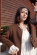 Luxury wool blend coat in brown