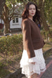 Luxury wool blend coat in brown