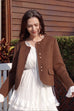 Luxury wool blend coat in brown