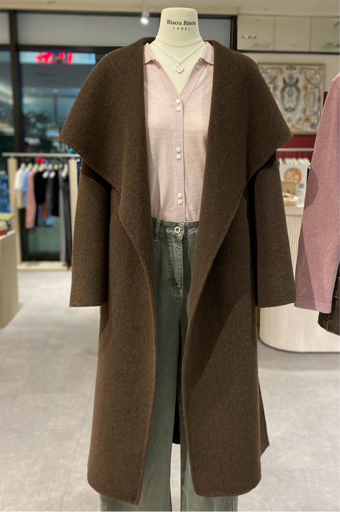 Nordic wool blend long coat