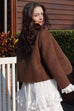 Luxury wool blend coat in brown