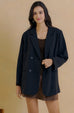 Smoke haze double-brested blazer in black