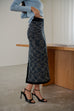 blues morning knitted pencil skirt