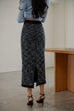 blues morning knitted pencil skirt