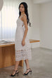 My lady lace midi dress in white