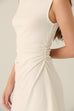 Just have fun ruching dress in white