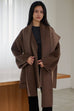 To love two faced wool blend coat in brown