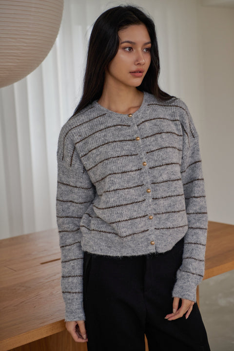 Forever addicted stripes cardigan in grey