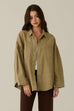 Sporty and rich denim jacket in khaki