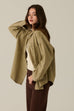 Sporty and rich denim jacket in khaki