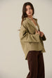 Sporty and rich denim jacket in khaki