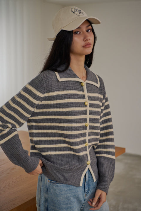 Stamford stripes wool blend cardigan