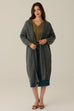 Loro cabble knit maxi cardigan in grey