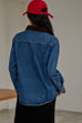 vintage style lapel denim shirt