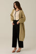 Loro cabble knit maxi cardigan in beige