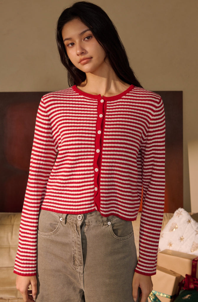 Festive season stripes knit set