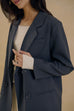 Smoke haze double-brested blazer in grey