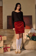 X'mas lights corduroy skirt in red