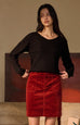 X'mas lights corduroy skirt in red