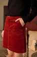 X'mas lights corduroy skirt in red