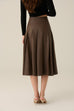 Delicate faux leather pleated midi skirt