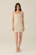 Modern but cute tweed dress in beige