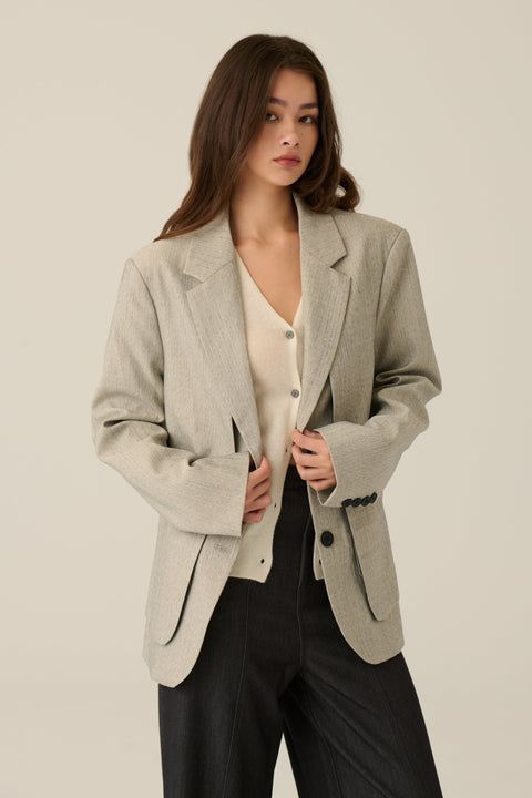 Confidence double layered blazer in grey