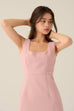 Being me tweed mini dress in pink