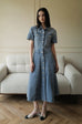 Amelia denim midi dress