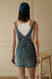 Cathy denim overalls dress in blue