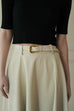 Level up the look faux leather skirt in beige with belt