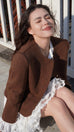 Luxury wool blend coat in brown